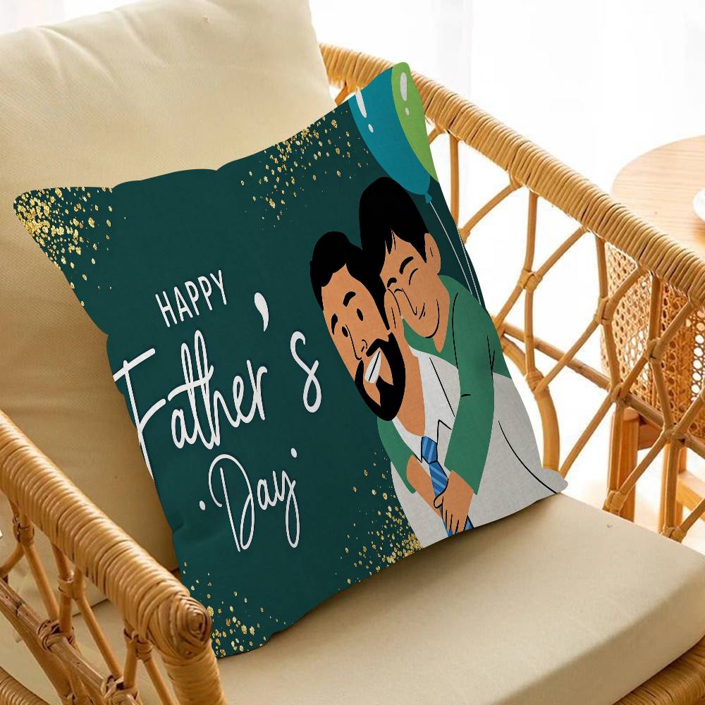 Happy Father's Day Personalized Pillow Cover Kids Bedroom Wild Party Decor Pillowcase kid Birthday shower Gift