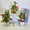 Jasmine Artificial Flower Potted Plant With Rain Flower Stone For Interior Decor