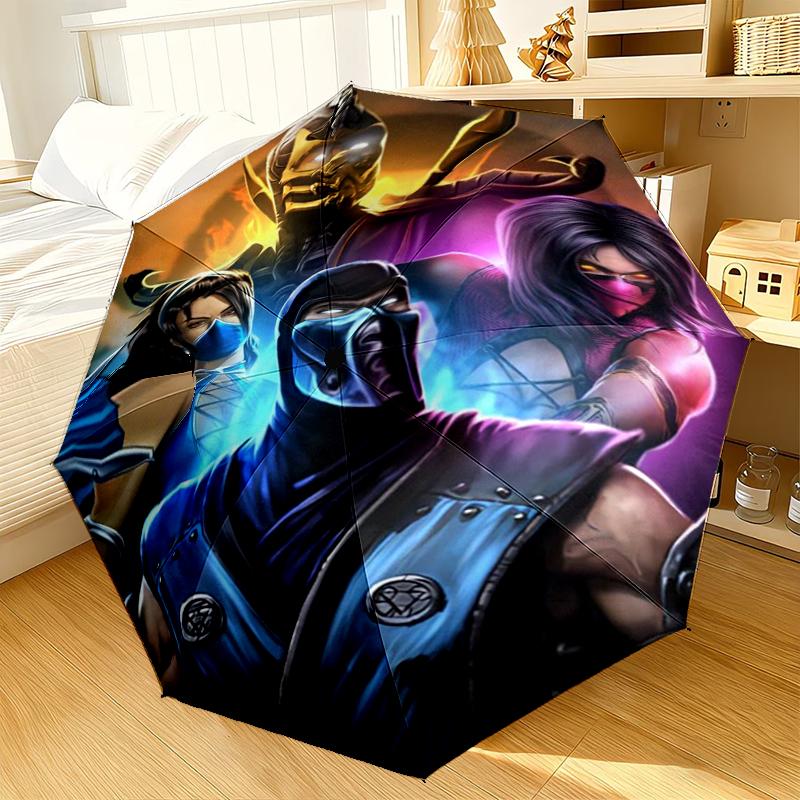 Warriors Of The Mortal Kombat Umbrella 8-Frame for Travel, camping, Casual Lightweight Portable Umbrella, Essential for every family Holidays Gift