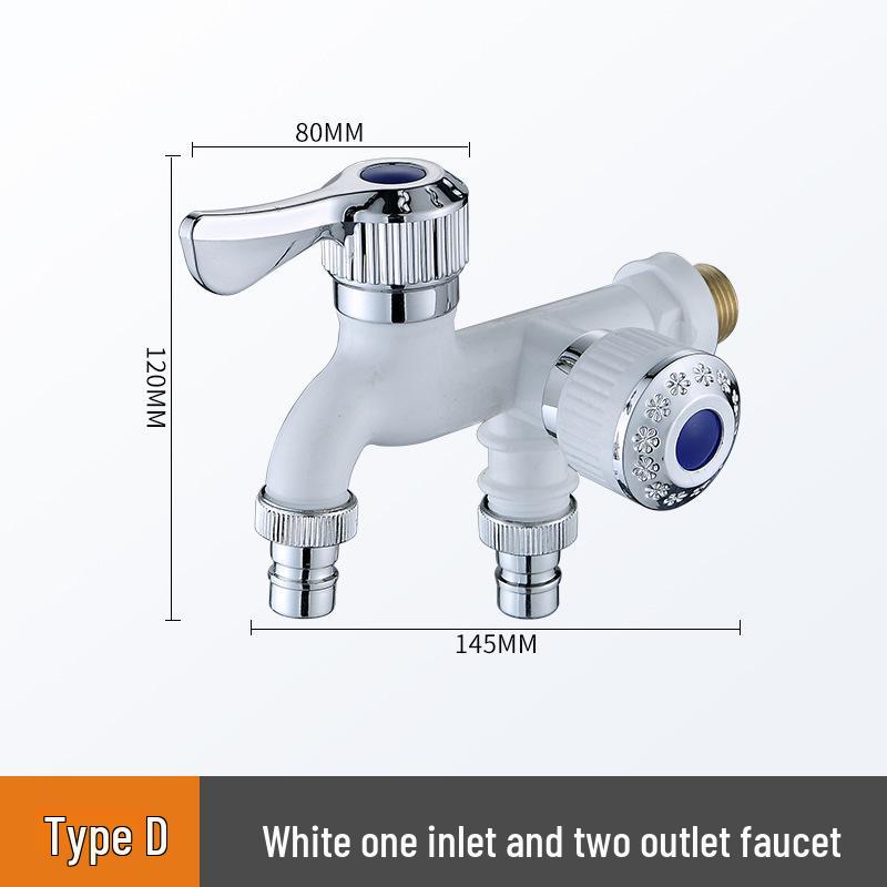 Dual-Head Multi-Function Washing Machine Faucet: 3-Way, Single Cold, Quick Open