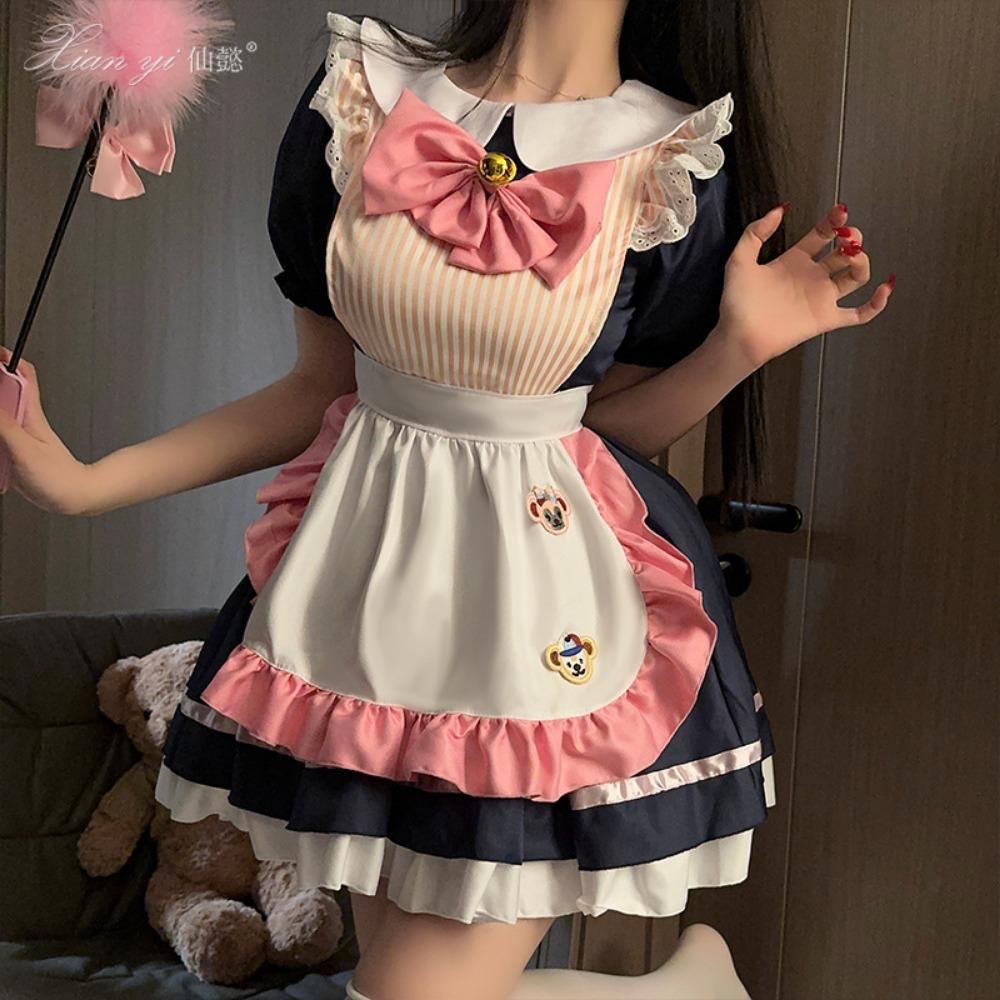 Xianyi Two-dimensional Animation Cos Uniform Japanese Sweet and Cute Plus Size Maid Dress Lolita Clothes 557
