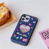 Ins koreanische süße Blume Denim bestickt Handytasche für Iphone 14 13 12 11 Pro Xs Max X Xr Liebe Herz Y2k stoßfeste weiche Abdeckung