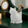 Cute White Cat Shaped Pen Holder, Desk Stationery Organizer for Office Supplies Storage