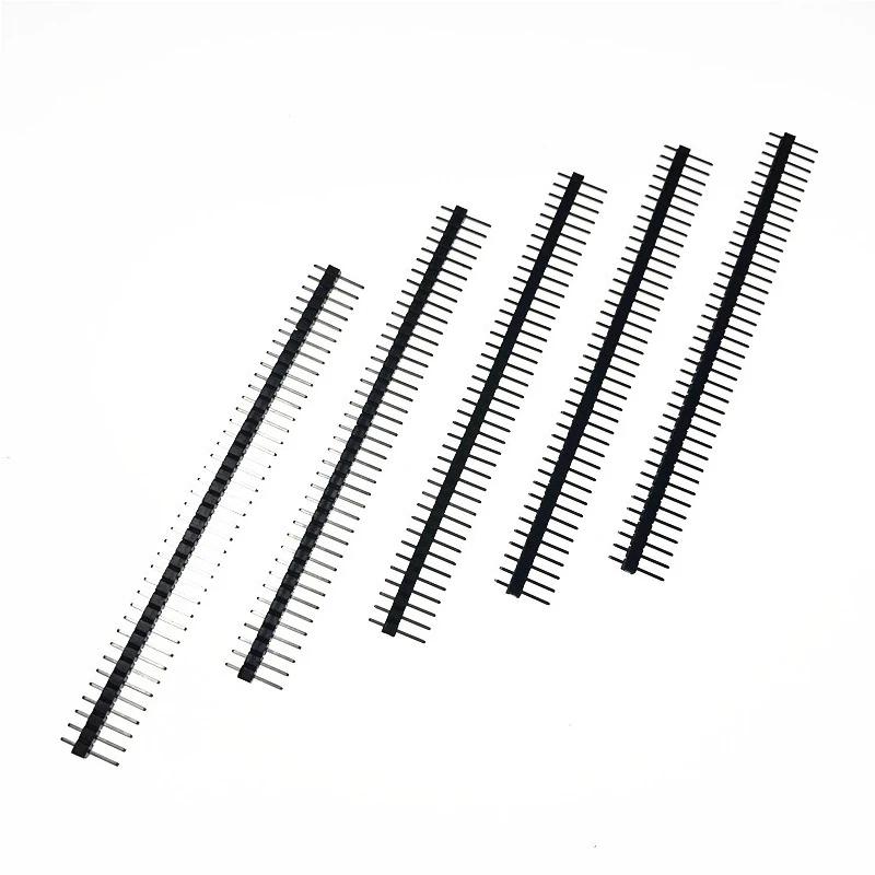 

10 шт. 40-контактных 1x40 однорядных штыревых разъемов с шагом 2,54 мм для Arduino, черные 40P