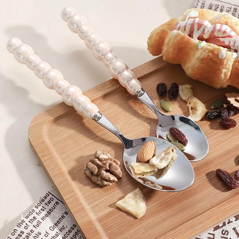 4Pcs Light Luxury Pearl Handle Cutlery Set Creativity Stainless Steel Knife Fork Spoon Western Steak Premium Tableware Gifts