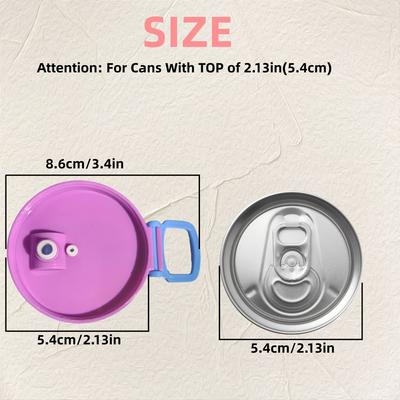 Reusable Can Lid with Straw,Silicone Covers for Soda Cans -Dustproof Spill-Proof Tops for Beverages,Juice,Soft Drinks Bottle Cap