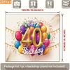 2D Happy 40th Birthday Celebration Background, Balloon & Confetti Decor