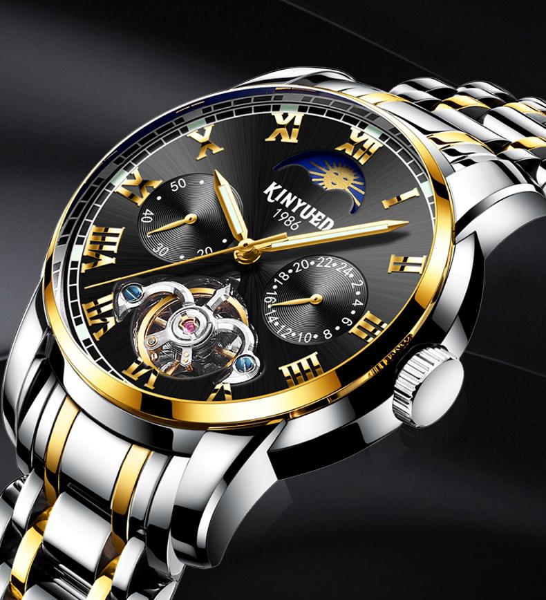 KINYUED J028 Men`s Stainless Steel Automatic
