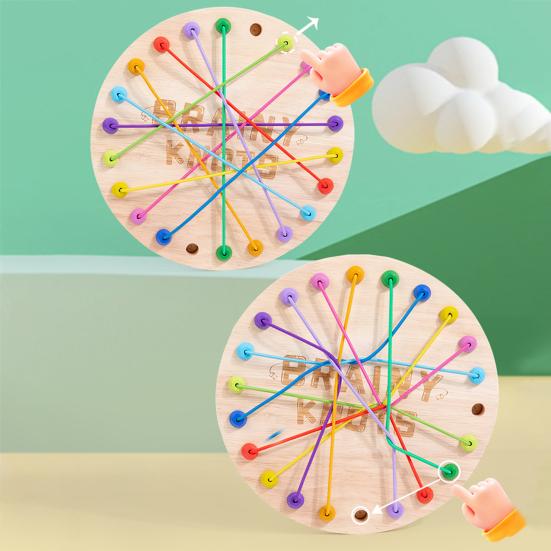 1 Set Seilentwirrungsspiel für Kinder, verdrehte Seilknoten, Herausforderungsbrettspiel, Logikdenken, interaktives pädagogisches Spielzeug zum Abhängen elastischer Seile