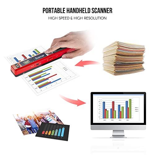 Portable Handheld Wand Scanner, A4 Size, 900DPI, JPG/PDF Format, LCD Screen, Type-C Interface, with Protective Bag for Business Documents, Receipts, B