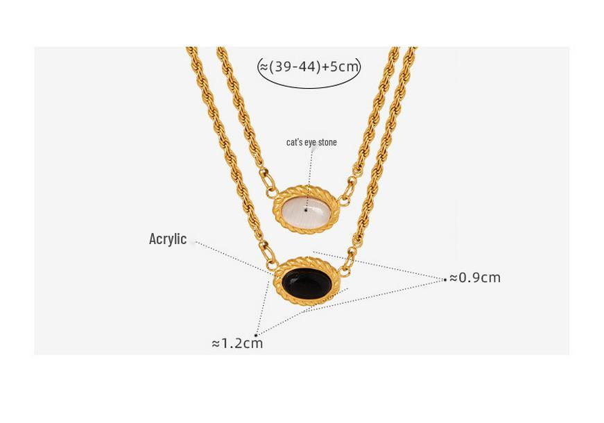 18K Gold Titanium Steel Twist Chain Pendant Necklace - Retro Hip Hop Clavicle Jewelry for Women