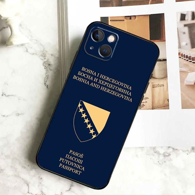 Bosnia and Herzegovina Passport Phone Case For iPhone 17 16 15 14 13 11 12 Pro Max Plus 12 13 Mini 16e 17 Air Cover Coque