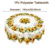 Sunflower Tablecloth Bee Floral Pattern Polyester Table Cover for Farmhouse Wedding Table Decor Spring Summer Party Supplies
