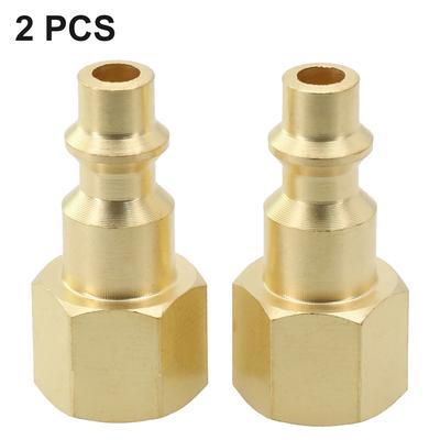 2pcs 1/4 NPT Air Line Hose Compressor Connectors 41mm Length Brass Female Quick Release Fitting Air Compressor Accessories