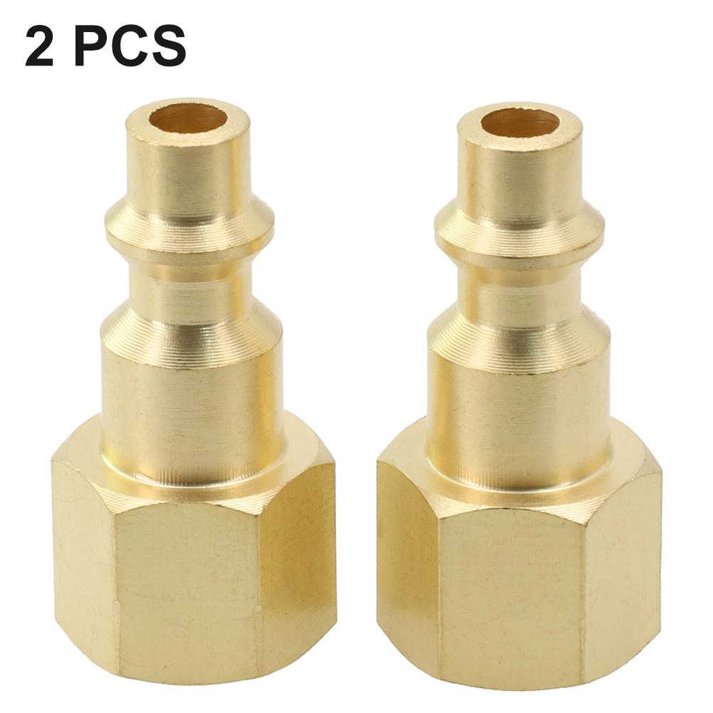 2pcs 1/4 NPT Air Line Hose Compressor Connectors 41mm Length Brass Female Quick Release Fitting Air Compressor Accessories