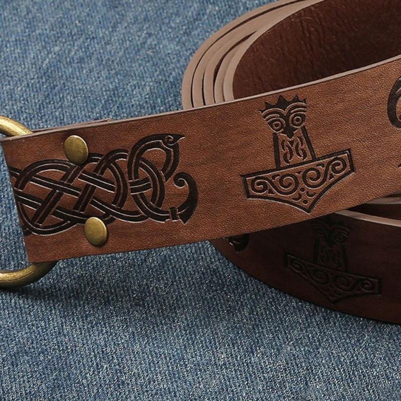 Vintage Embossing Belt Punk Wristband for Dressing Up at Parties and Festivities