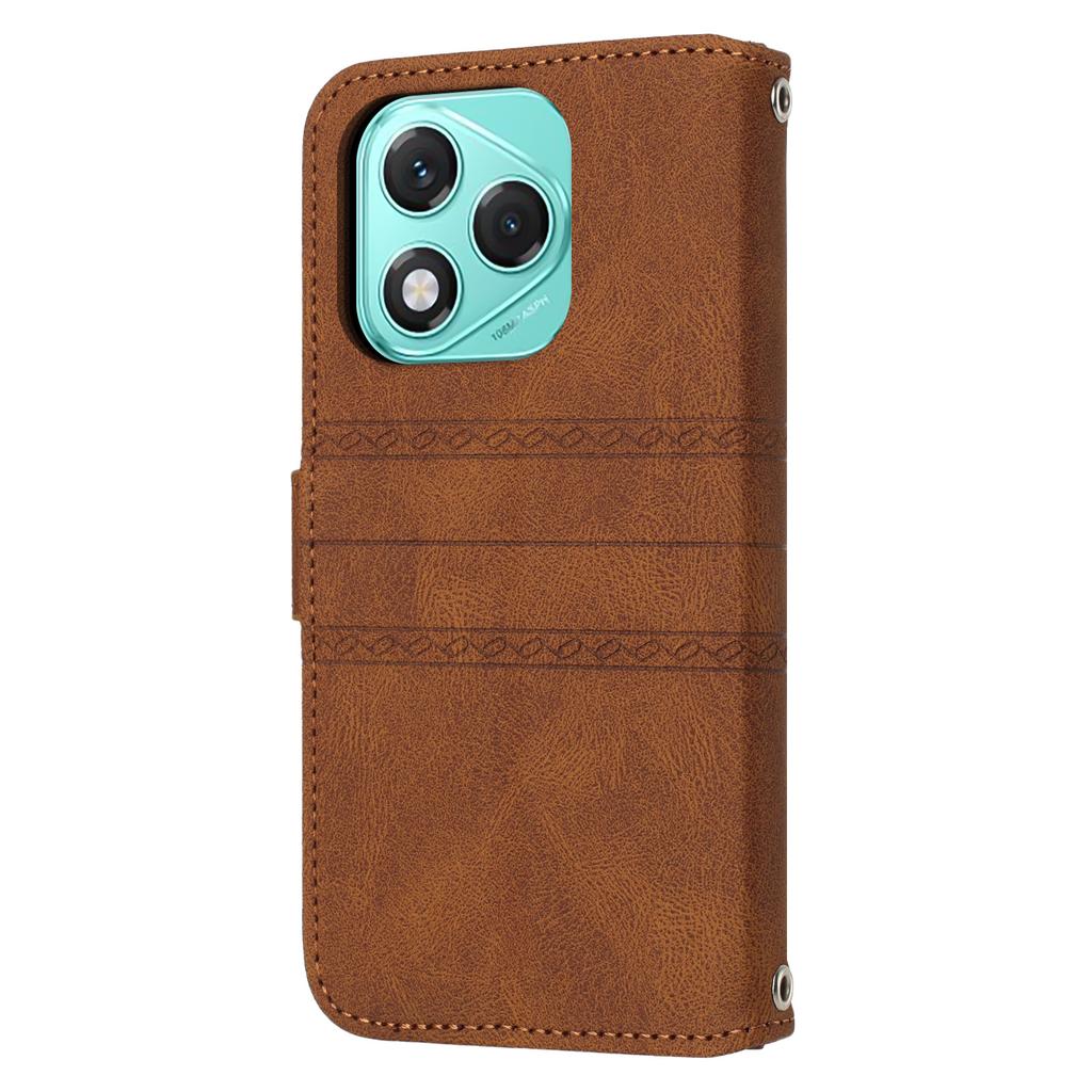 For Honor 400 Lite 5G Case Wallet Skin-Touch Leather Imprinted Phone Cover with Wrist Strap