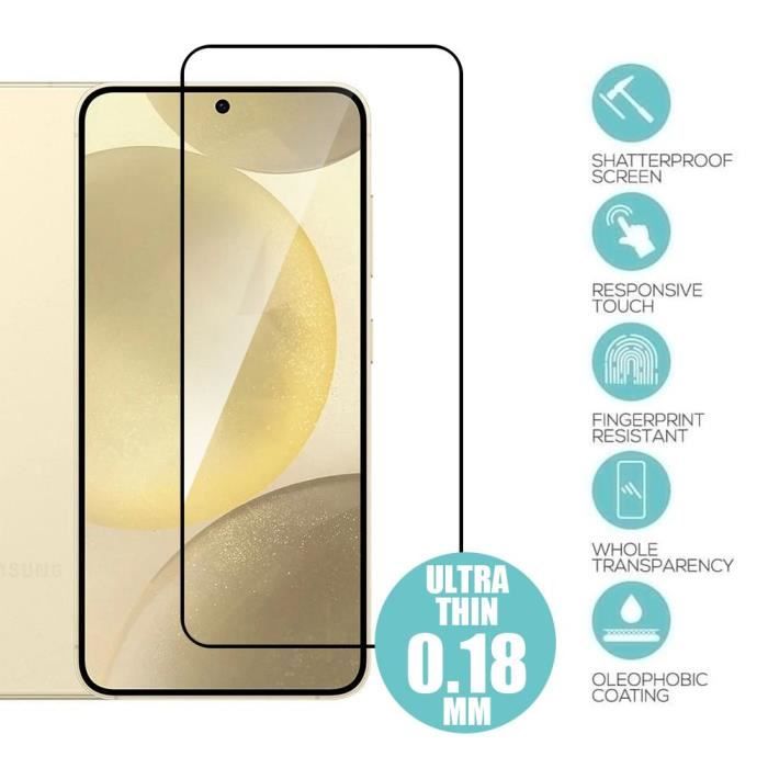 4 Verre Trempé Intégral pour Samsung Galaxy S24, Protection d'écran Anti-Rayures 9H