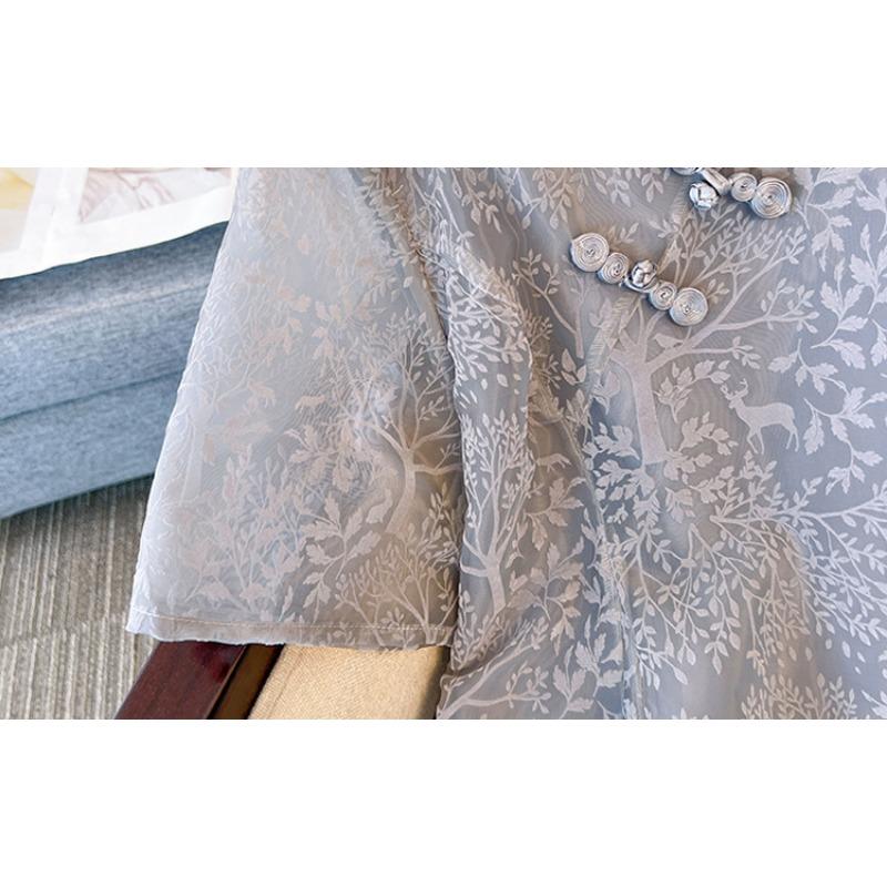 Plus Size Women's New Young New Chinese Improved Version of Cheongsam Half High Neck Dress