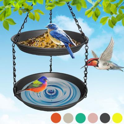 Bekväm fågelmatare Stor kapacitet Fågelvattenskål Fågelbricka Plattformsfodrare Träd