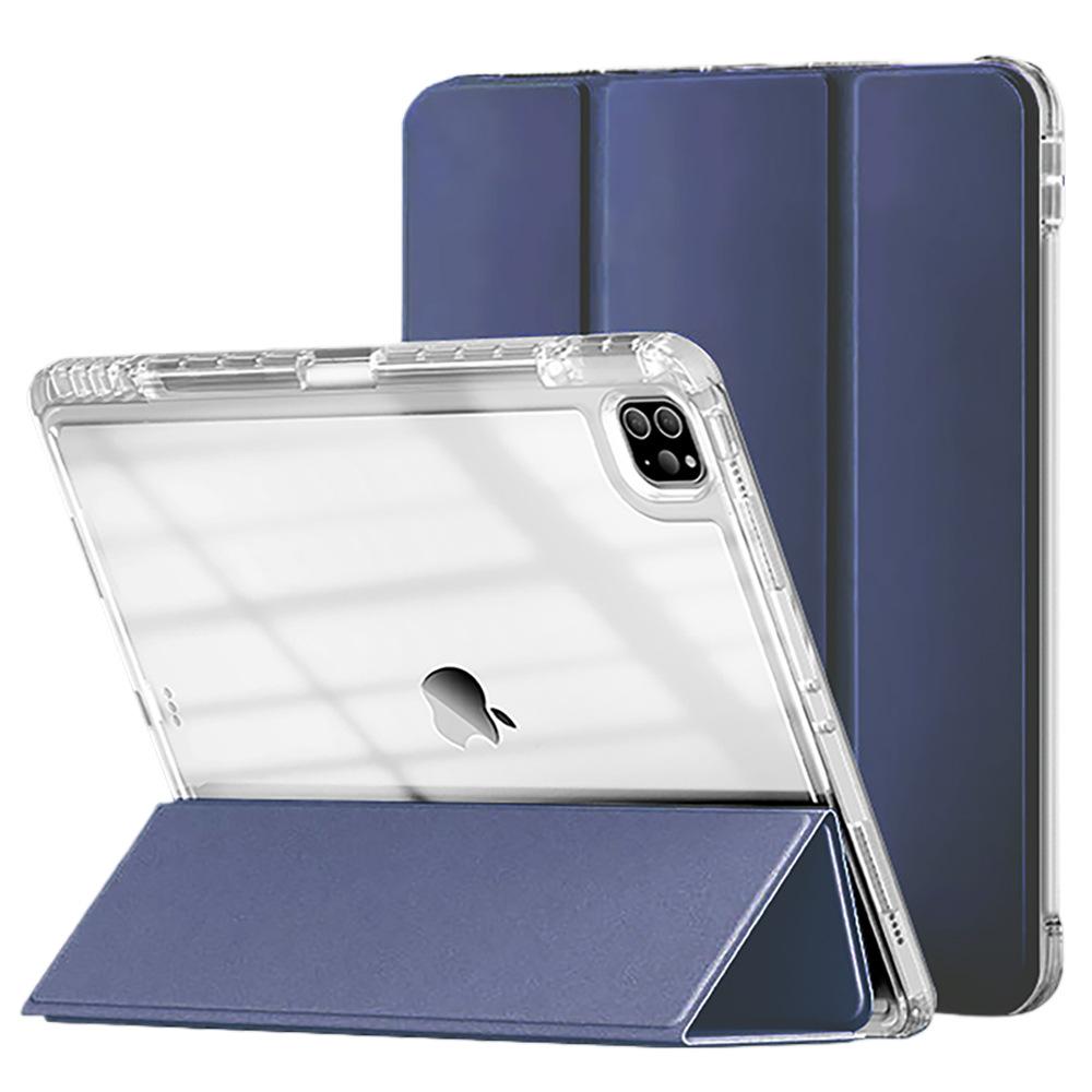 Compatible with 2025 IPad Tablet Case, 10 Pro, 11-inch, Tri-fold Crystal Clear Acrylic IPad Case with Pen Slot