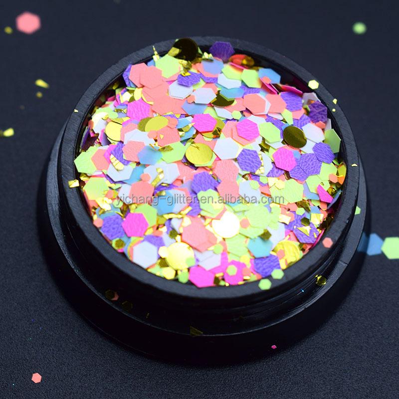 Polyester PET Green Mixed Chunky Glitter Bulk Crafts Resin Tumbler Cups Nail Arts Glitter Powder