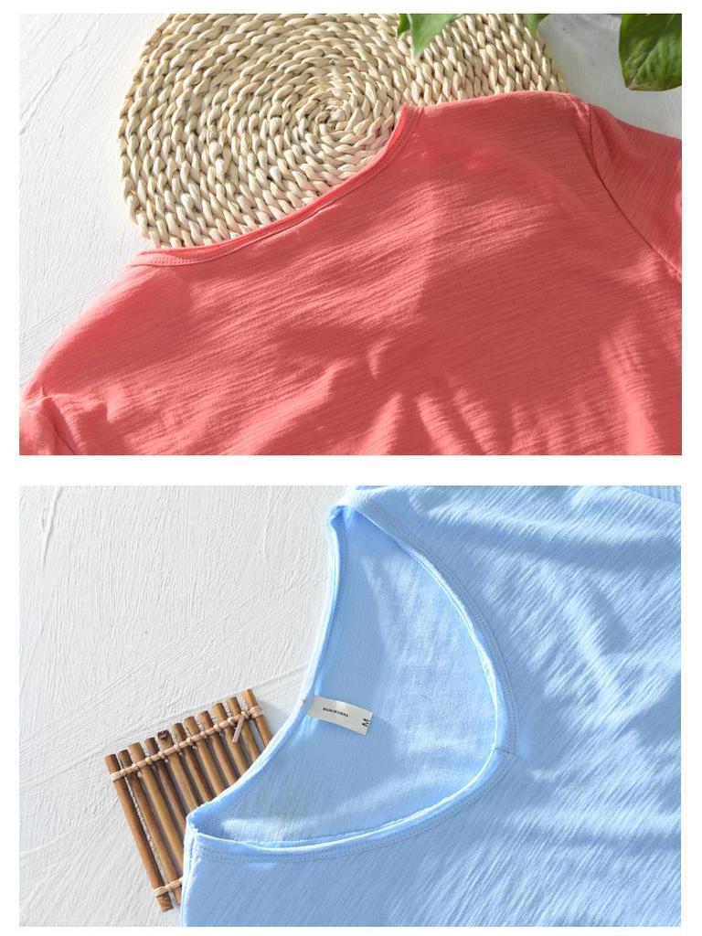 201A Men's Pure Cotton Summer T-Shirt - Short Sleeve, 8 Colors