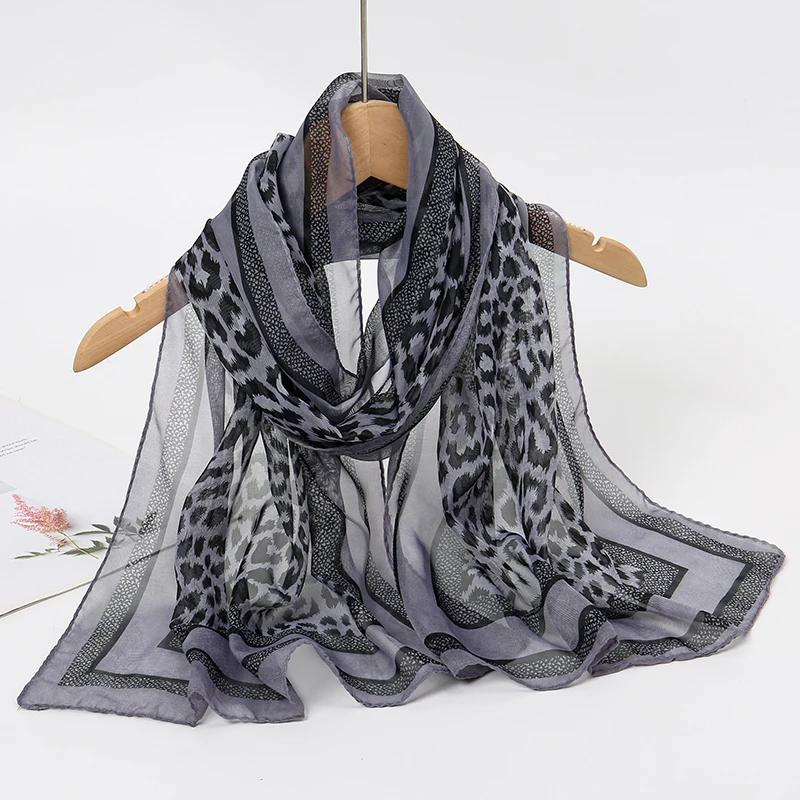 New Print Chiffon Scarf Shawl Women Sunscreen Silk Scarf Turban Long Wrap Beach Travel Outdoor Accessories Trendy Headband