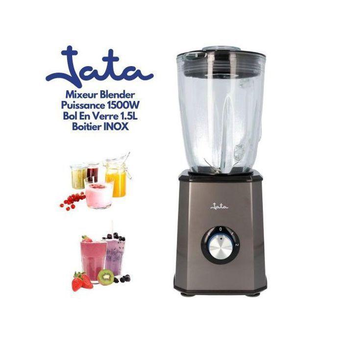 Blender Mixeur - JATA - JEBT1500 - 1500W - Bol en Verre 1.5L - Acier Inoxydable