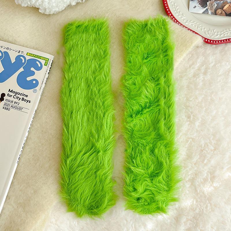 Ugly Cute Funny Socks Women's Medium Tube Socks Autumn and Winter Floor Sleeping Socks Coral Fleece Home Hair Fluffy Cute Warm