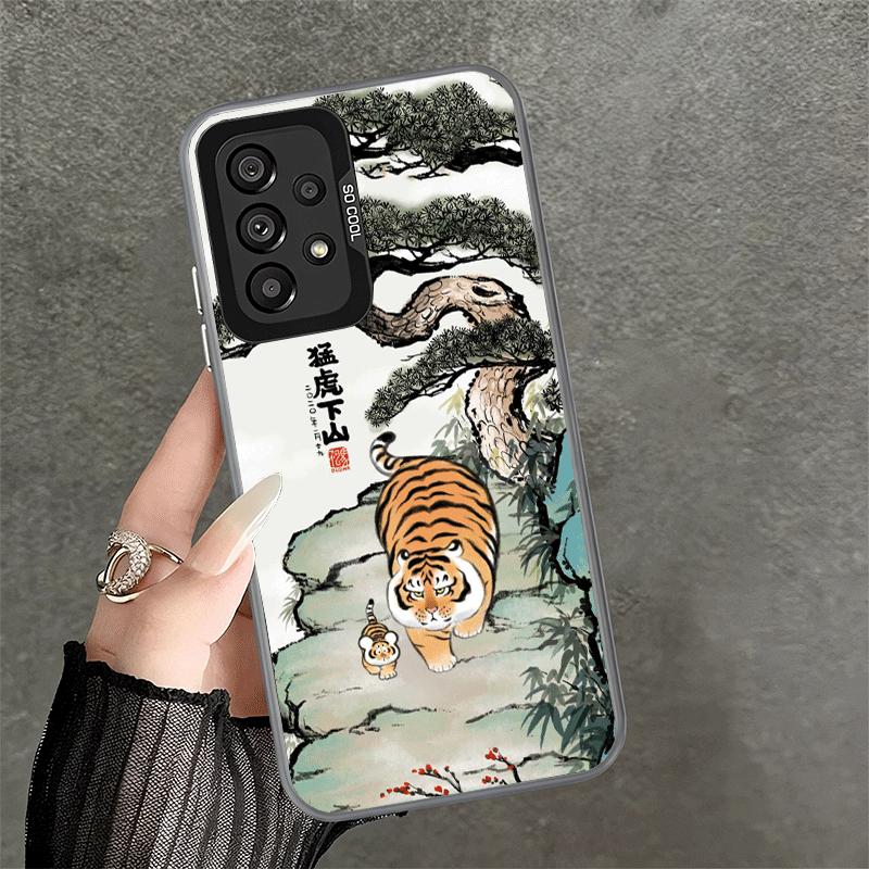 Cartoon Dicker Tiger Lustige Stoßfeste Handyhülle für Samsung A17 A16 A15 A14 A37 A57 A36 A56 A26 A35 A55 A25 A34 A54 A24 A13 A23 A3