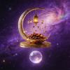 1Pcs 2D Elegant Acrylic Crescent Lantern And Star Shaped Desktop Decoration For Eid Al Fitr Celebration Home Decoration Ornament