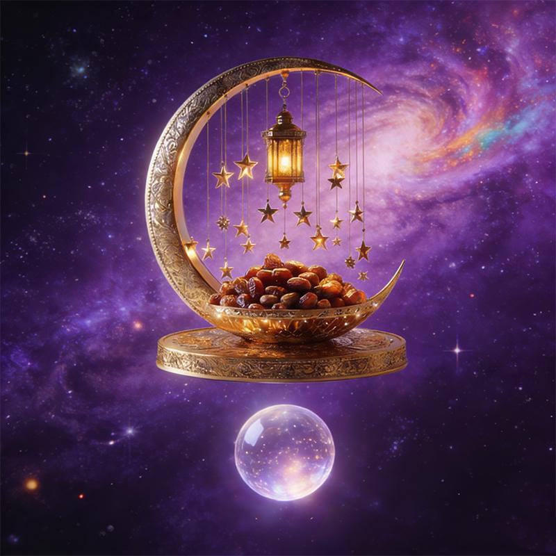 1Pcs 2D Elegant Acrylic Crescent Lantern And Star Shaped Desktop Decoration For Eid Al Fitr Celebration Home Decoration Ornament