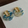 Niche unique design leopard print circle ear buckle fashionable light luxury high-end earrings European and American exaggerated atmosphere earrings