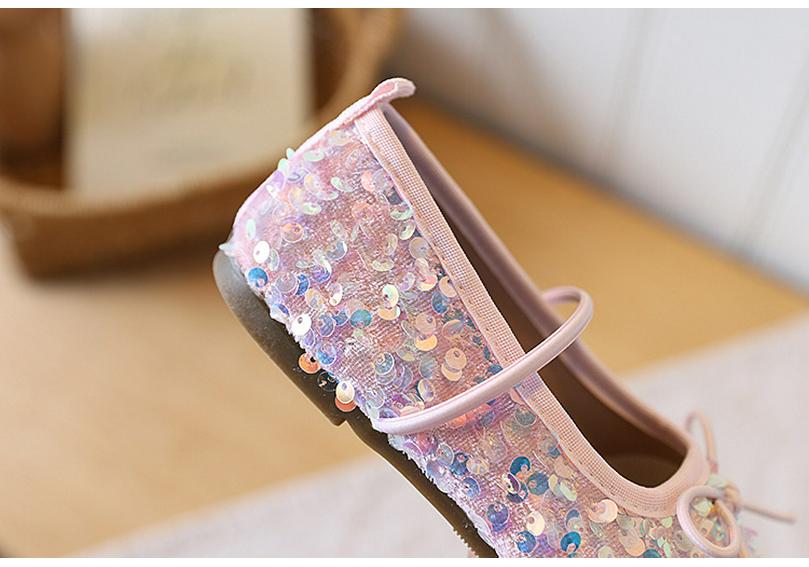 2026 Trendy Sequin Bow Princess Flats - Soft Sole Kids' Shoes for Girls