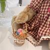 cute Teddy Bear Plush Toys with flower basket Stuffed Animal plush joint teddy bear doll Joints can move toys Christmas gift