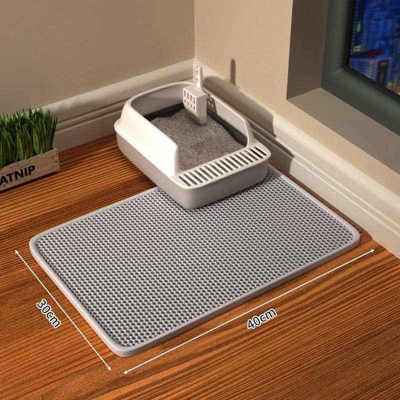 Podložka pod kočkolit s dárkem Dvouvrstvá voděodolná podložka pod kočičí záchod Protiskluzová podložka pod písek pro kočky Omyvatelná podložka na postel Čistící podložka Produkty