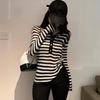 Base Shirt Slim and Fashionable Striped Pullover Sweater Long-sleeved T-shirt Women's Top