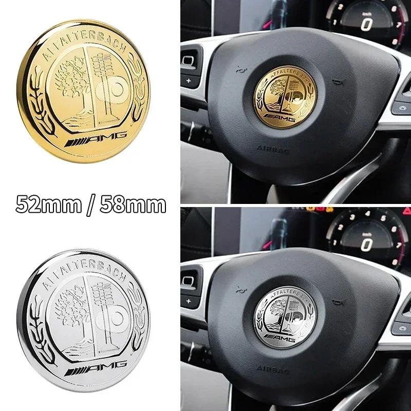 1pcs 52mm 58mm Car Steering Wheel Sticker Auto Interior For Mercedes Benz AMG W212 W213 W205 W177 V177 W247 W176 GLA GLC W166