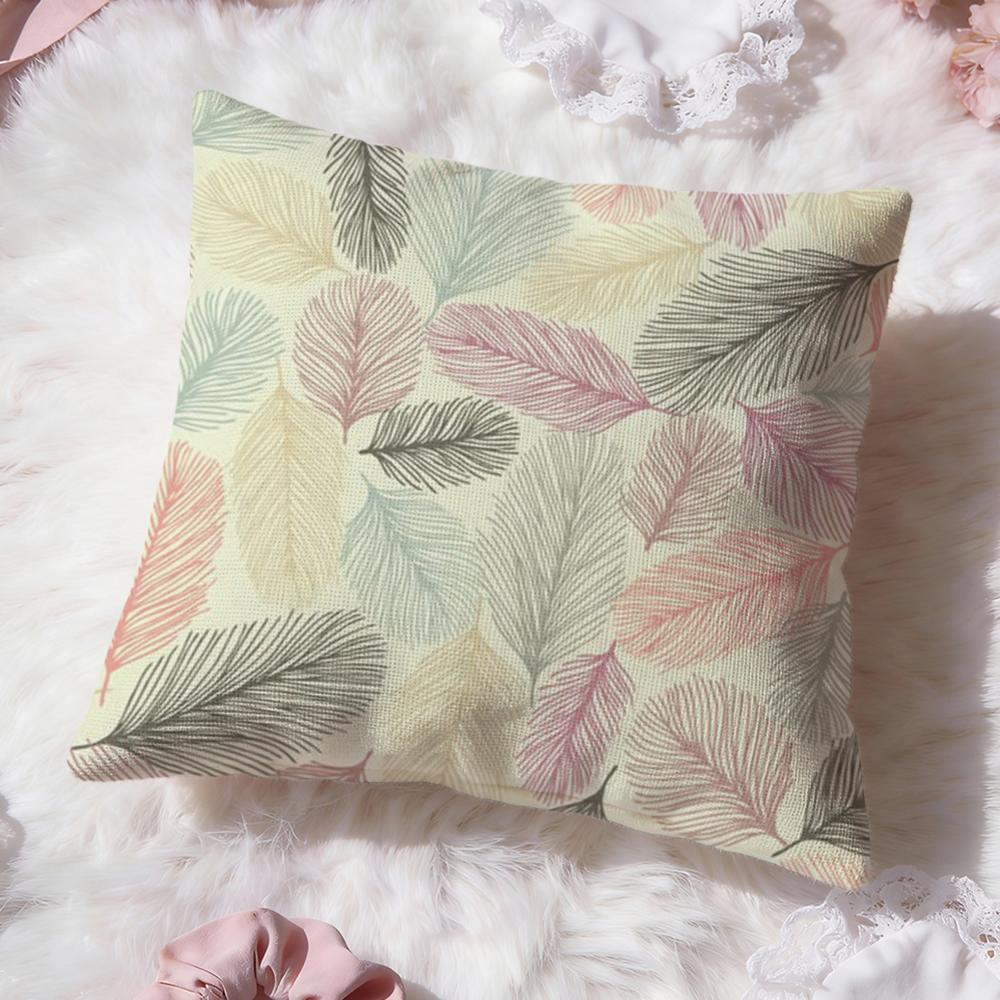 Feather Pattern Cushion Cover Premium Comfort Reversible Pillow Cove Two In One Design for Any Room Car Interior