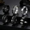 European & American Trendy Titanium Steel Men's Rotating Hip Hop Ring - Multiple Styles Set