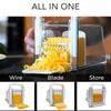 Cheese Cutter Storage Container ABS Multifunctional Cheese Chopper Grater Cutting Tool With Stainless Steel Blades For Home
