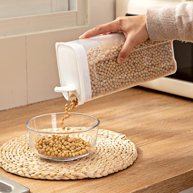 Kitchen Transparent Sealed Jar Plastic Household Cereals Grains Storage Box Hermetic Cans Organizer Bulk Classified Container