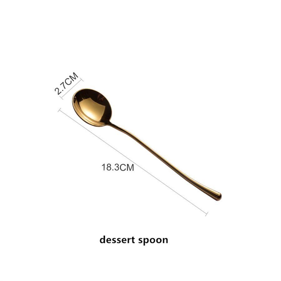 304 Stainless Steel Mirror Light Luxury High Value Steak Knife Fork And Spoon Three-piece Western-style Tableware Dessert Fork