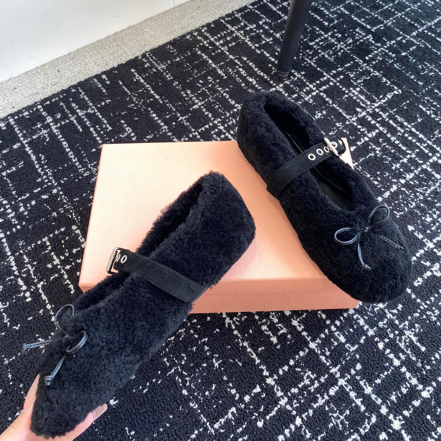 Зимняя женская повседневная обувь Модные женские шерстяные балетки Лоферы с бантом Туфли — фото 5