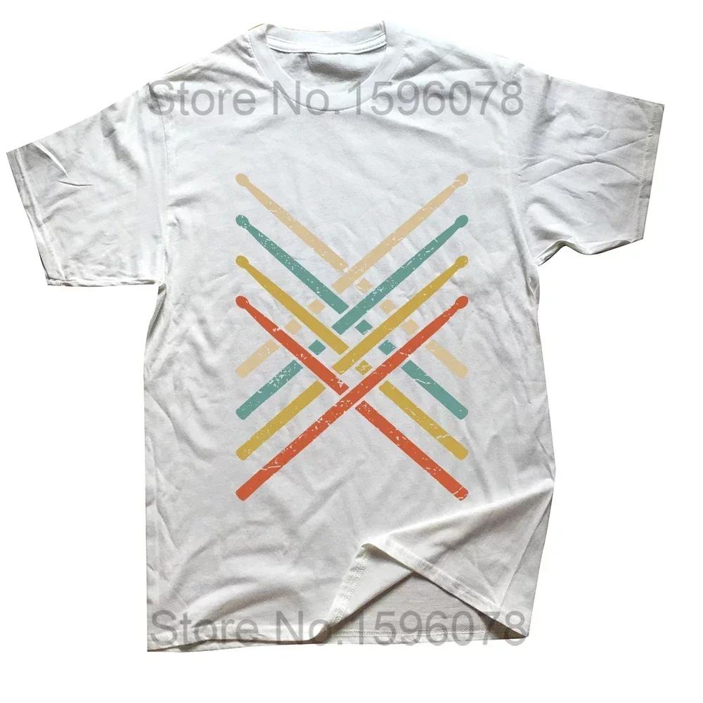 Retro Vintage Drummer T Shirt Graphic Cotton Streetwear Drumming Drumsticks Drumset Drum Set Birthday Gifts Tshirt Men Clothing