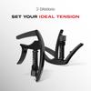 NS Capo for Electric and Acoustic Guitars D'Addario Tri-Action Capo, Silver, PW-CP-09S, One-Touch