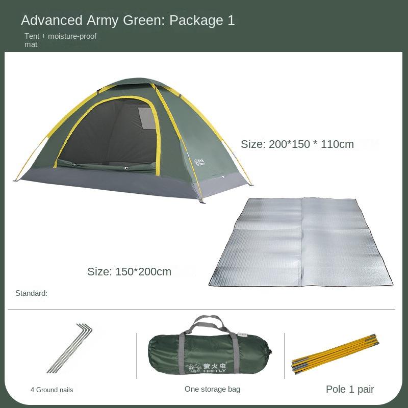 Utendørstelt 2-3-4 personer enkelt dobbelt tykt regntett håndtilpasset utendørs camping Ultra-lett myggsikker