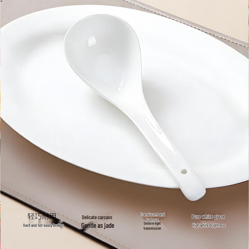 Sky Top Pure White Ceramic & Bone China Spoons