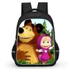 Masha And Bear School Bag Elementary School Cartoon High Definition Printing Large Capacity Zipper Oxford Lightweight Ridge Backpack